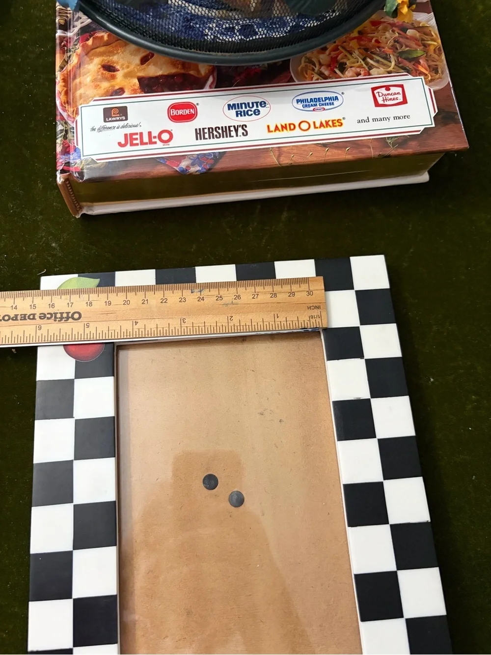 Checkerboard Cherry Picture Frame - Black & White